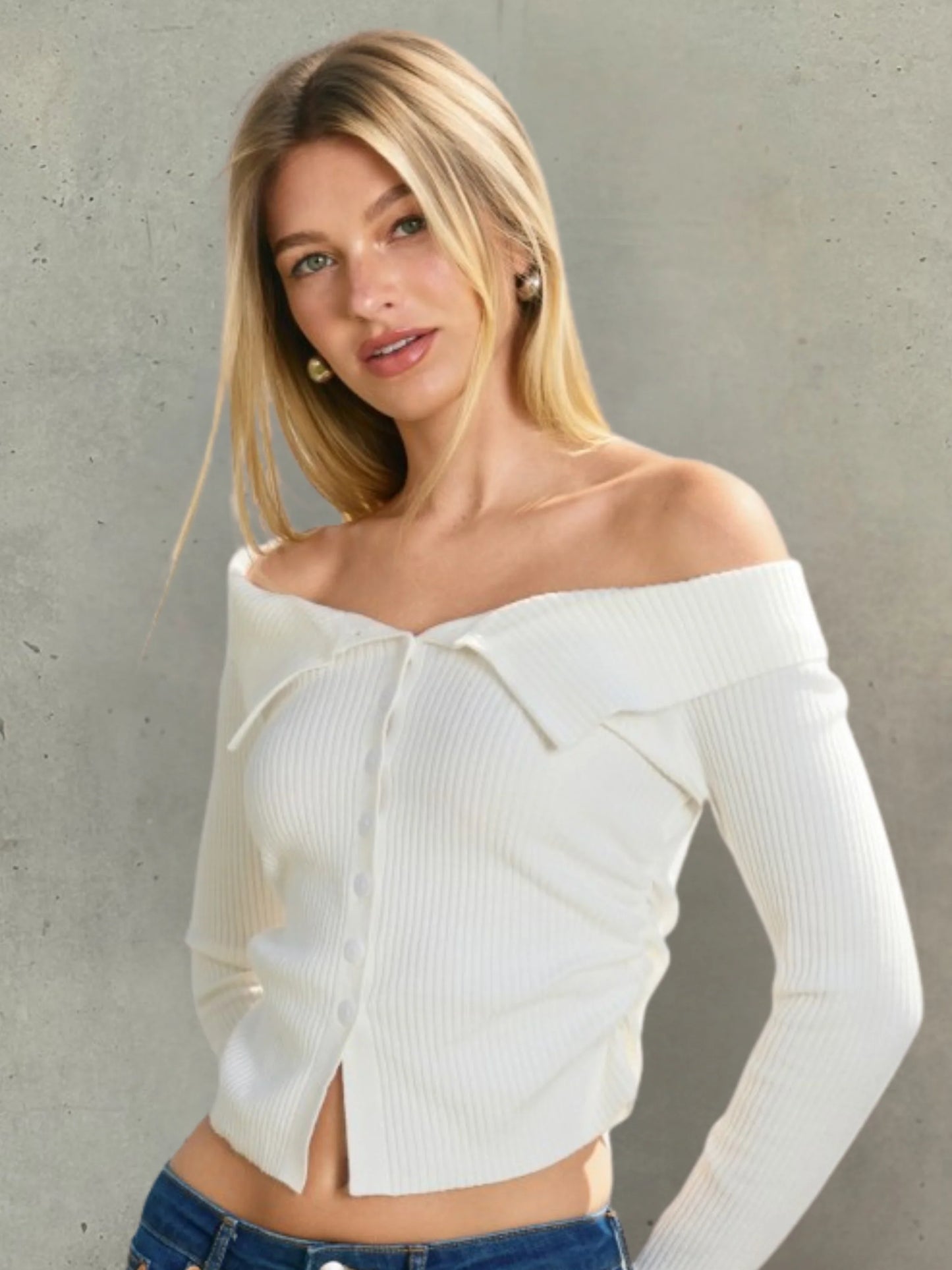 Ana | White Knit Top